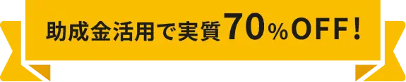 助成金活用で実質70%OFF!